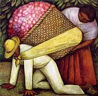 Diego Rivera Famous Paintings - The Flower Carrier I